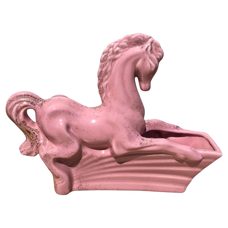 California Pottery Equestrian Stallion TV Lamp & Planter by Gilner Pottery