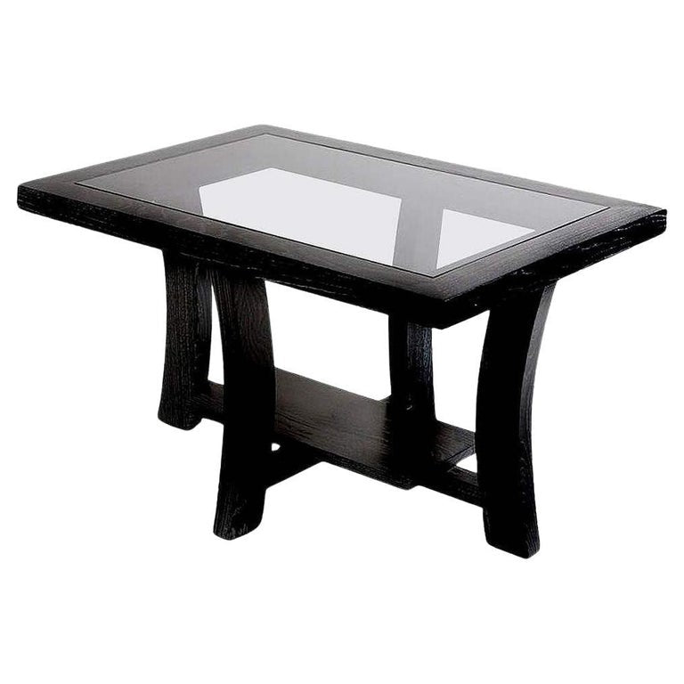 Paul Frankl Black Stepped Side Table for Brown Saltman