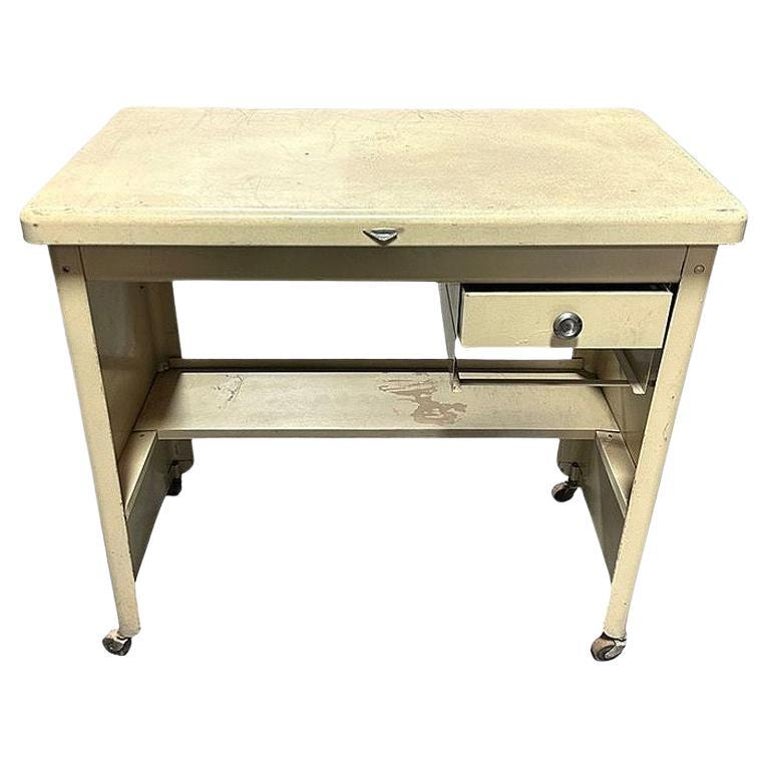Mid-Century Rolling Tanker Work Task Desk by Cole Steel
