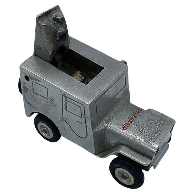 Rare Hand Machined Willys Jeep Ges-Gesch Table Lighter, West Germany by by Baier