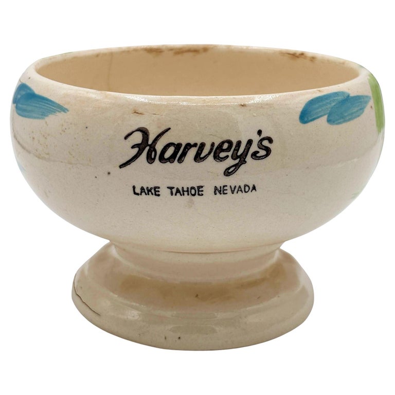 Midp-century Hand Painted Harveys Casino Lake Tahoe Hula Scorpion Tiki Mug Bowl