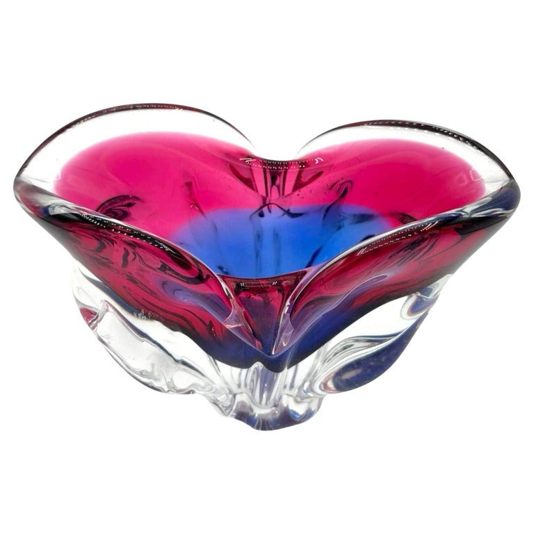 Mid-Century Art Glass Bowl Attributed to Josef Hospodka Czechoslovakia