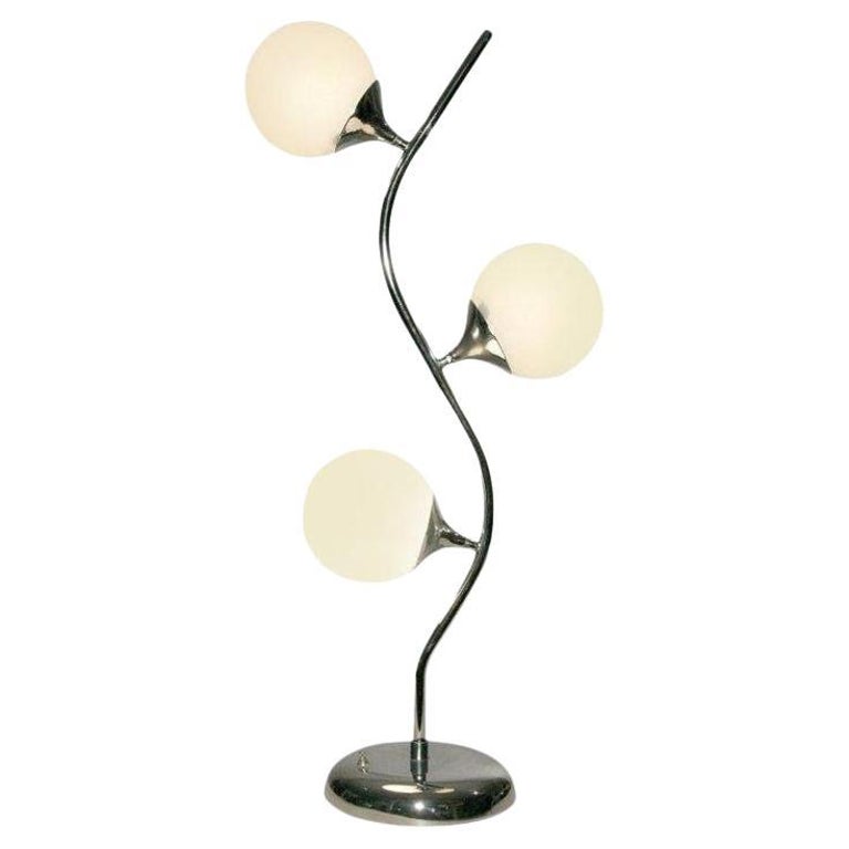 Chrome Post-modern Vine-Like Table Lamp in the Manner of Robert Sonneman