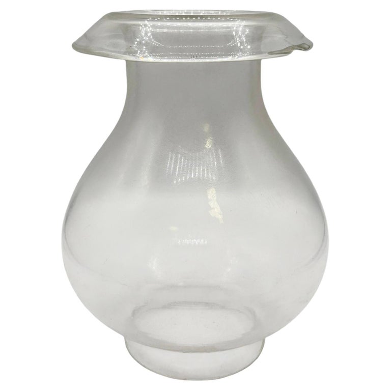 Victorian Clear Glass Oil Lamp Fluted Hurricane Shade