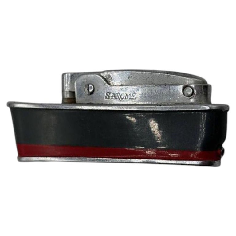 Mid-Century Novelty Sarome Japan Cruise Ship Enameled Lighter, Gray & Red