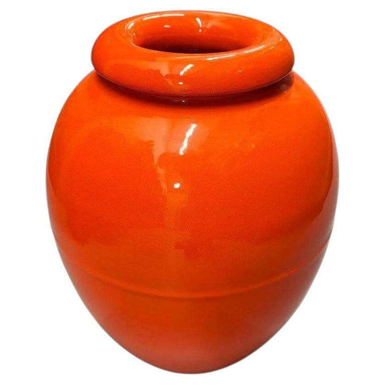 Large 15" Orange California Pottery Vase Planter Oil Jar by Bauer Pottery, 1920