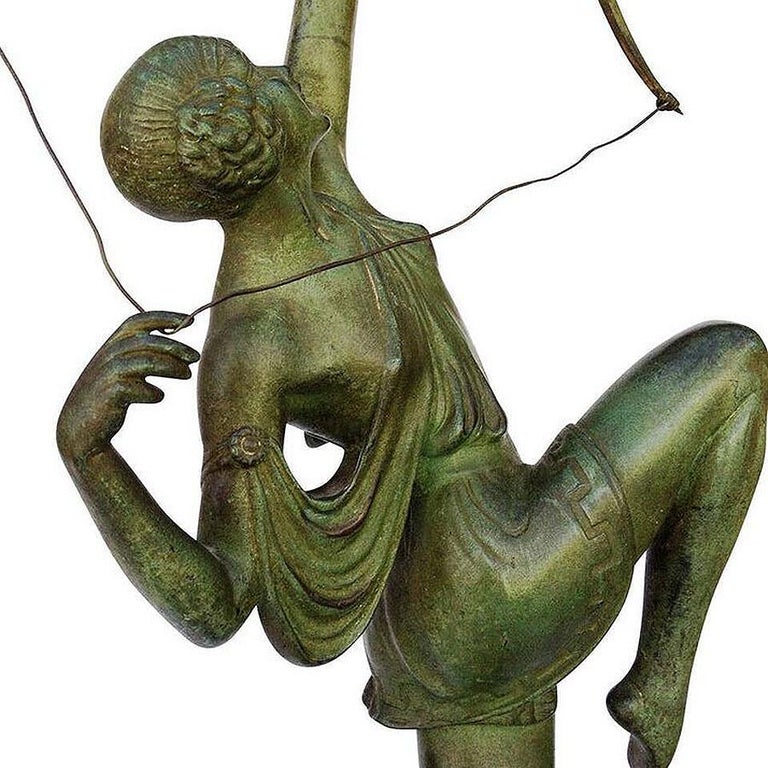 Tireuse A L'arc Bronze Greek Archer Diana Sculpture by Pierre Le Faguays