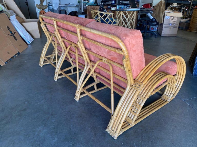 Restored "Double Tear Drop Arm" Rattan Lounge & Sofa Livingroom Set by Tochiku