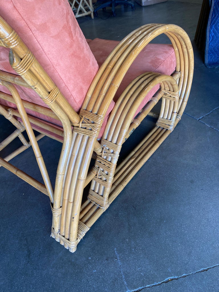 Restored "Double Tear Drop Arm" Rattan Lounge & Sofa Livingroom Set by Tochiku