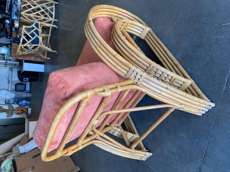 Restored "Double Tear Drop Arm" Rattan Lounge & Sofa Livingroom Set by Tochiku