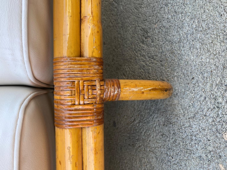 Restored 3/4 Round Pretzel Three-Seat Sofa with Open Base