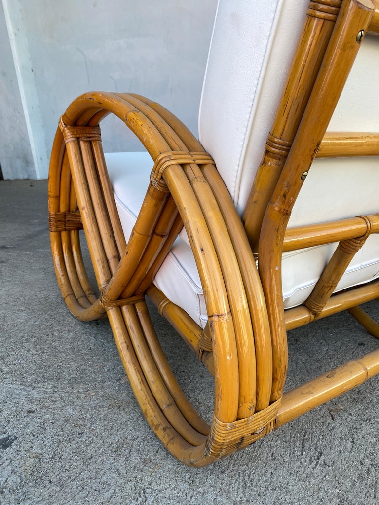 Restored 3/4 Round Pretzel Three-Seat Sofa with Open Base