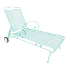 Teal Mid-Century Iron Mesh Outdoor/Patio Chaise Lounge by Woodard, 2 Available