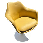 Eero Saarinen Yellow Leather Tulip Arm Chair Pedestal Collection by Knoll