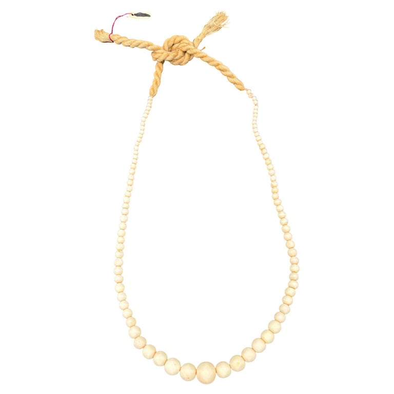 Hand shapped Angel Skin Coral Beaded Rope Tie Necklace