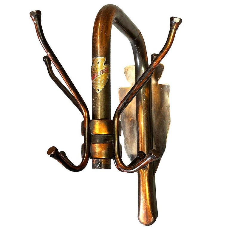 Japanned “Wall Tree” Copper Flashed Brass Rotating Wall Coat Rack by Peedee