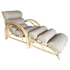 Restored 1938 Three-Strand "Double-Loop" Rattan Chaise Lounge w/ Ottoman