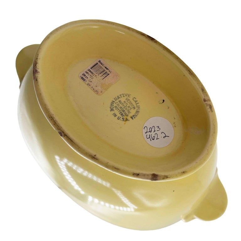 Mid-Century California Pottery Yellow Casserole Dish w/ Lid by Vernon Kilns