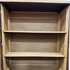 Restored Art Deco Stick Rattan & Grass Mat China Cabinet/Etagere