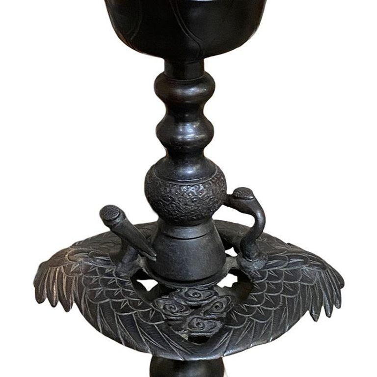 Mid-Century James Mont Style Bronze Chinese-inspired Table Lamp