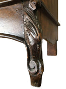 Louis XVI Solid Oak Dressing Vanity Table with Mirror and Marble Top