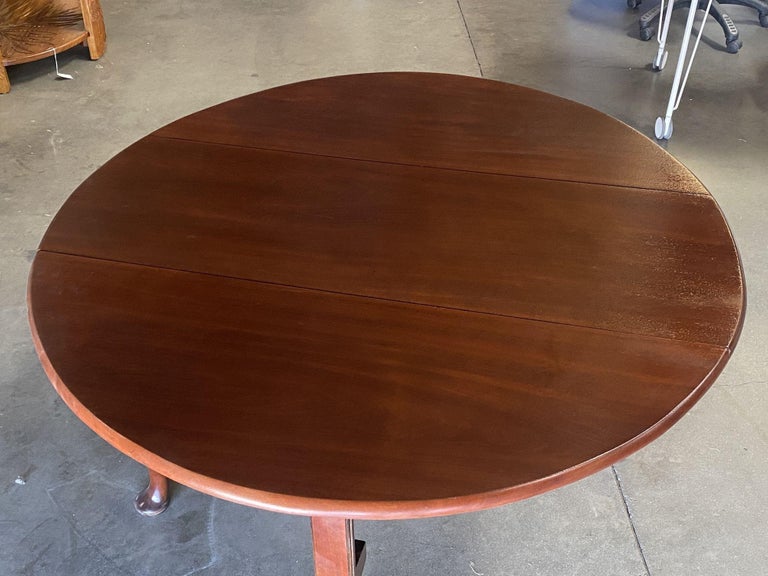 Late Victorian French Drop-Leaf Oak Dining Table