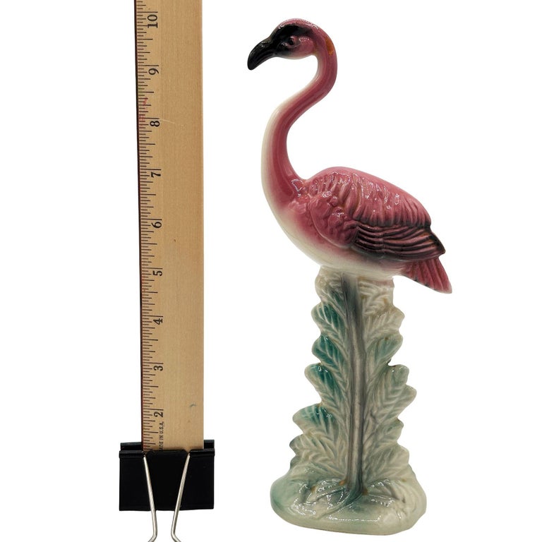 MCM Ceramic California Pottery Standing Tall Pink Flamingo Figurine Statue
