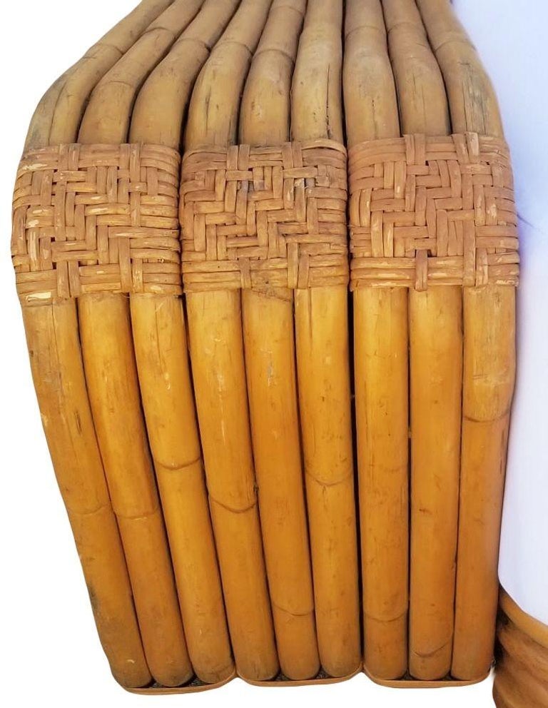 Original Historic Hand Made 9 Strand Square Pretzel Rattan Sofa By Paul T Frankl