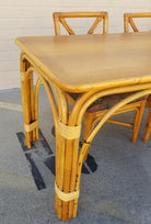 Ficks Reed Restored Rattan Dining Room Table and Chairs Set