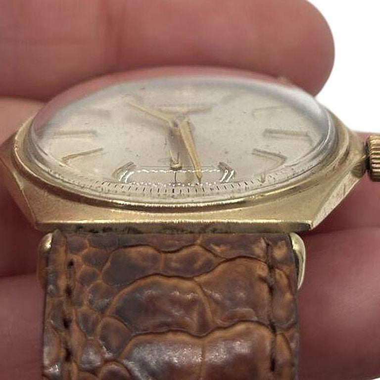 Longines 10K Gold-Filled Hexagonal Case Manual Watch w/ Crocodile Leather Band