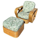 Rattan Mid-century Six-Strand Square Pretzel Sofa & Lounge Chair Livingroom Set