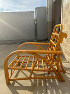 Restored 1940's Transition Rattan Recliner Lounge Chair