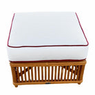 Art Deco Presidents Stick Reed Rattan Nantucket Lounge Armchair & Ottoman Set