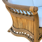 Art Deco "President" Stick Reed Rattan Fan Back Settee and Sofa Set