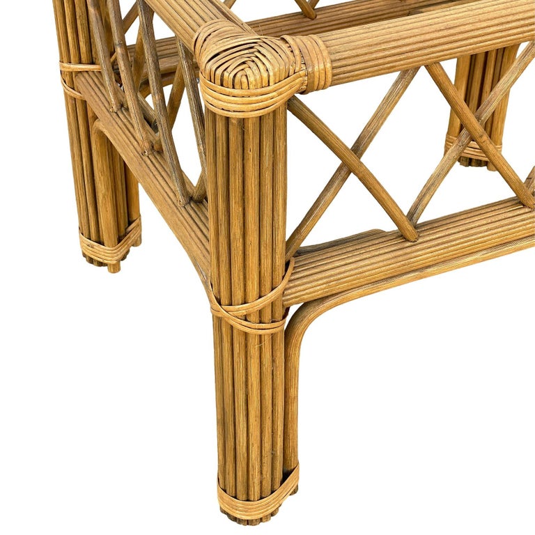 Art Deco "President" Stick Reed Rattan Coffee & Side Table set
