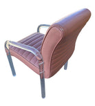 Lucite and Leather Lounge Chairs by Leon Frost, Signed