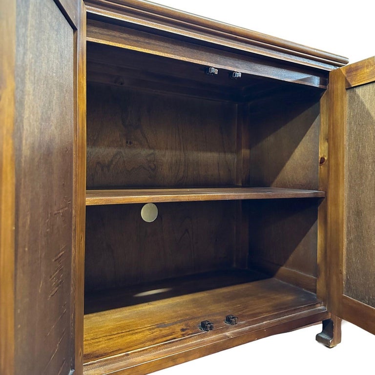 Oriental James Mont Style Koa & Stick Rattan Stereo Cabinet