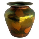 Rare Early 20th Iridescent Handblown Heart & Vine Vase Set by Imperial