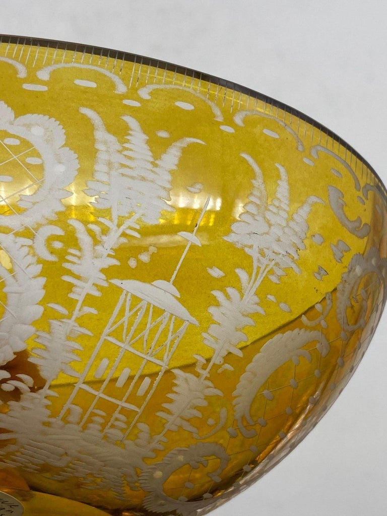 Bohemian Amber-Flashed Glass Bowl Flared Form, Circa 1900