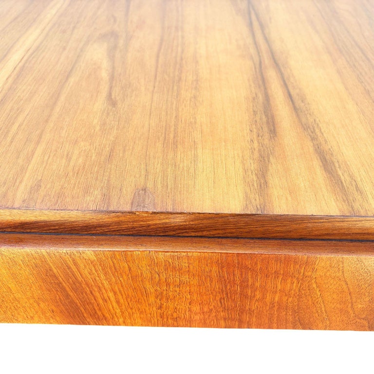 Art Deco Geometric Walnut Dining Table Desk Inspired by Charles Dudouyt