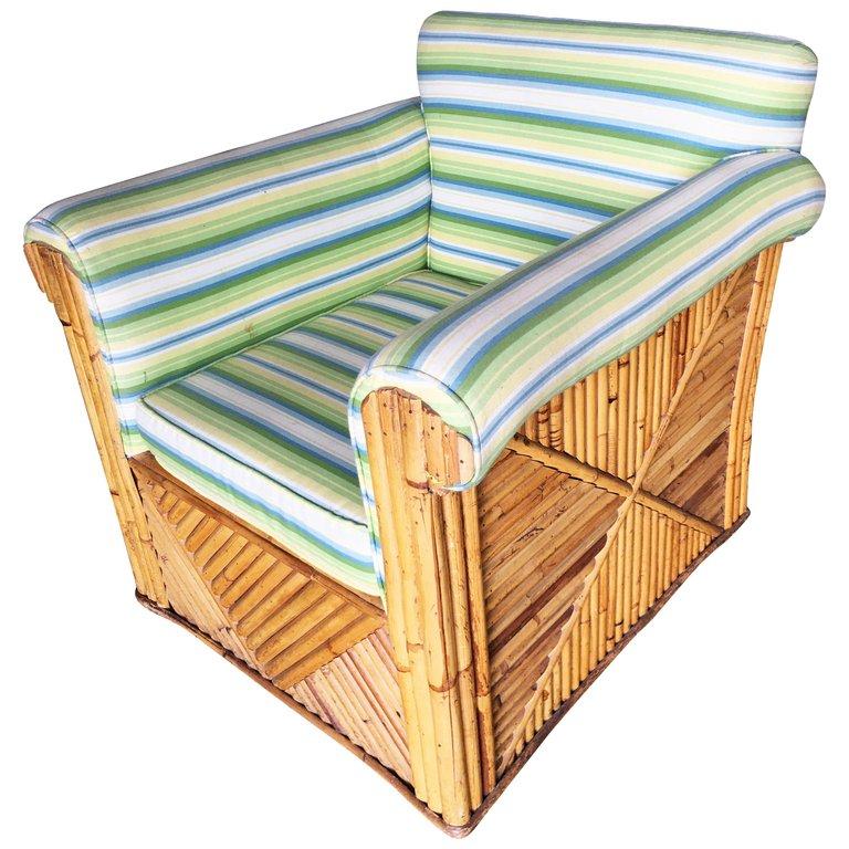 Rare Large Rattan "Big Daddy" club Lounge Chair