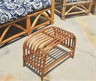 Restored Arch Arm Rattan Loung Chair & Sofa Living Room Set w/ Ottoman