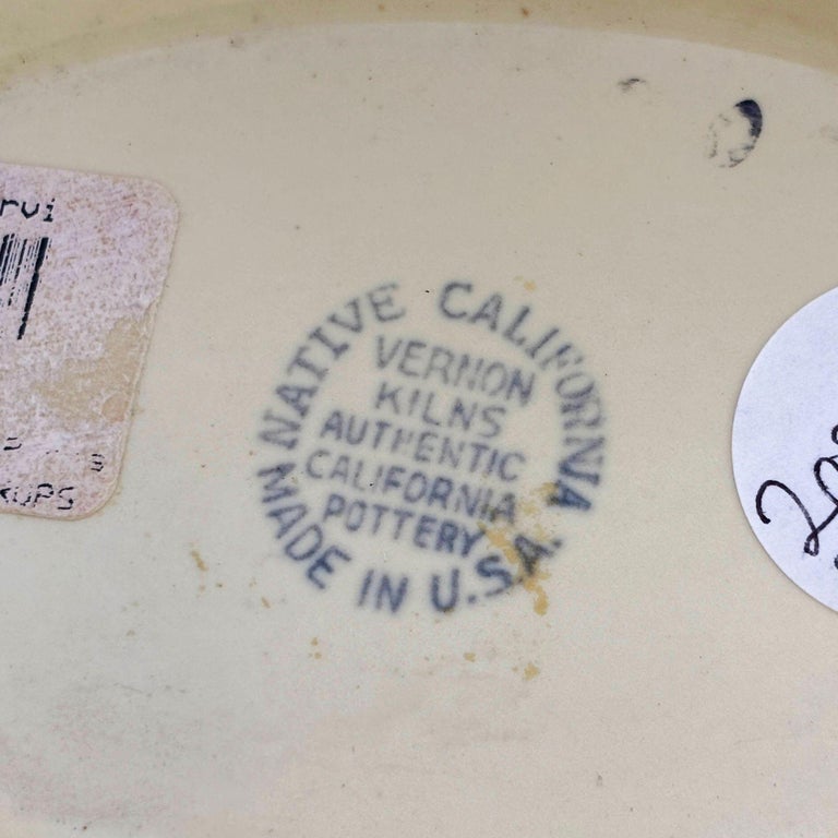 Mid-Century California Pottery Yellow Casserole Dish w/ Lid by Vernon Kilns