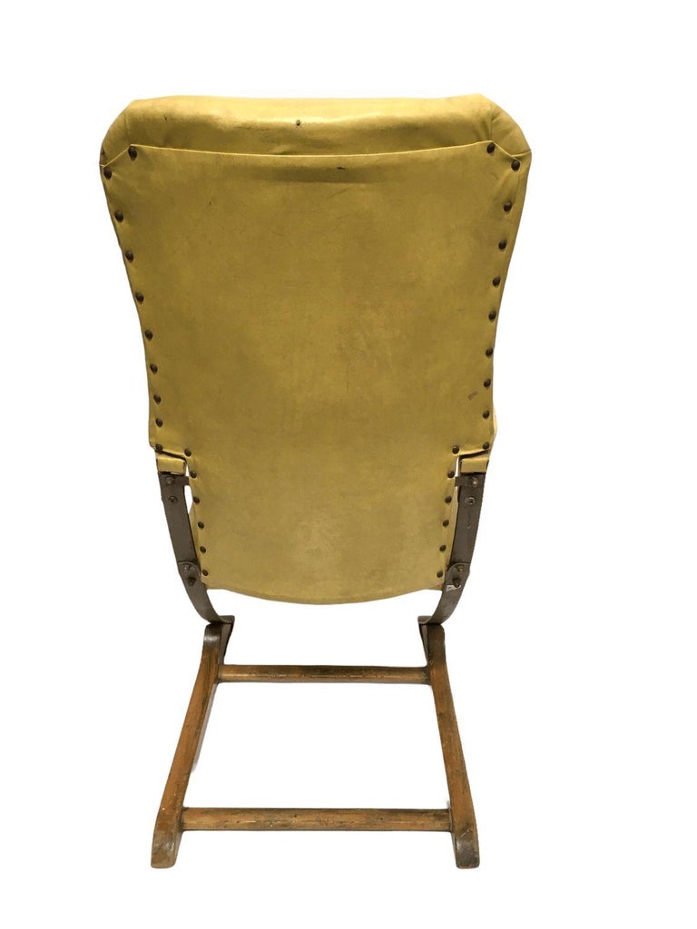 Vintage Rock-a-Chair Cantilever Rocker Chair in Harvest Gold Vinyl