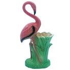 Mid-century "Lovers" Pink Flamingo Ceramic Tabletop Vase Set By Leftons