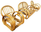 Restored 4-Strand Double Arch Speed Arms Rattan Sofa & Chairs Livingroom Set