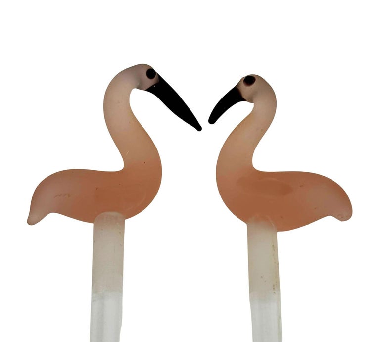 21 Piece Mid-Century Tropical Hula Girl & Flamingo Cocktail Swizzle Sticks