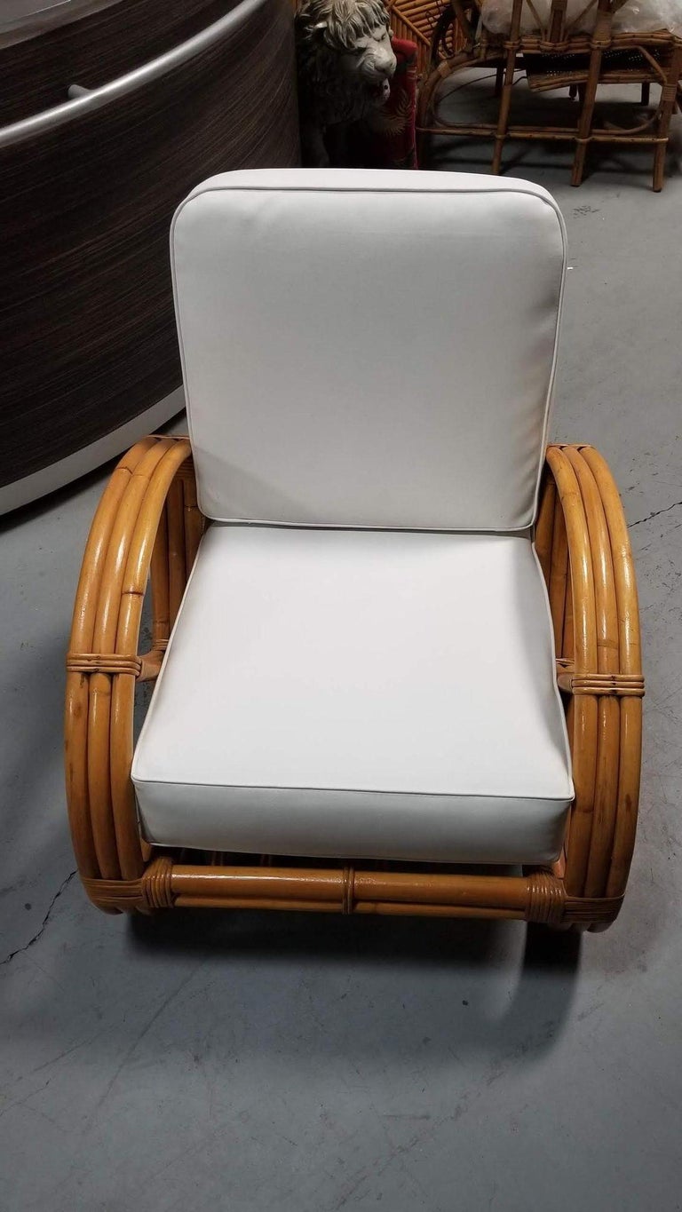 Restored Mid-Century Frankl Style Rattan Three-Strand Full Pretzel Livingroom Se