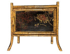 Victorian Chinoiserie Tiger Bamboo Nightstand with Hand-Painted Lacquer Front