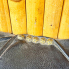 Restored Stacked Front Stacked L Shaped Rattan Bar w/ Nailhead Naugahyde Top